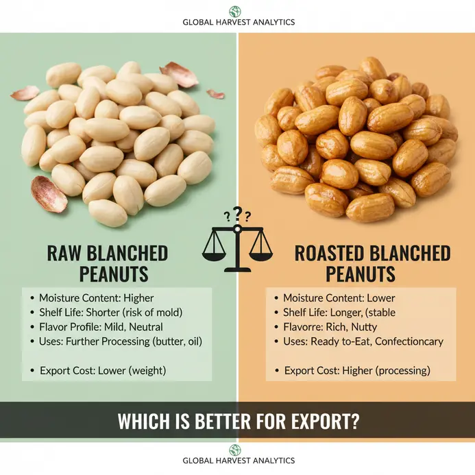 Raw vs Roasted Blanched Peanuts: Which is Better for Export?
